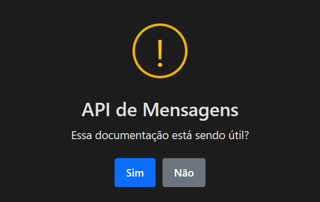 Mensagem de interação de confirmação